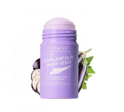 China Wholesale Custom Moisturizer 40g Pore Cleansing Oil Control Moisturizer Whitening Mud Mask Vegan Solid Eggplant Clay Mask Stick for sale