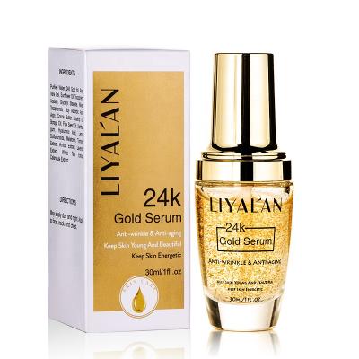 China Anti-Puffiness Anti-Puffiness OEM Wholesales Vegan Beauty Skin Care Products Lift Firming 24k Gold Anti Aging Face Serum For Women for sale