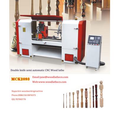 China MCK2093 Double knife semi automatic CNC Wood lathe for sale