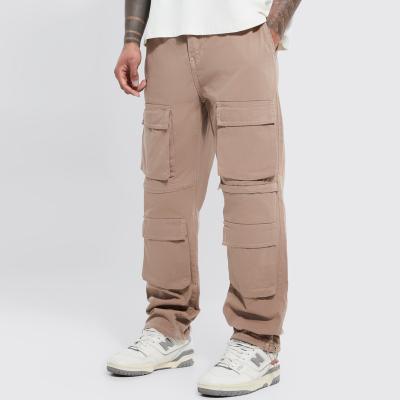 China Anti-wrinkle Custom Streetwear Straight Leg Cargo Sweatpants OEM Baggy Men Multi Pockets Cargo Pants for sale