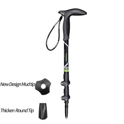 China Outdoor Camping Hiking Travel Foldable Trekking Pole Hiking Pole Carbon Fiber Nordic Walking Telescopic Pole with Flip Lock for sale