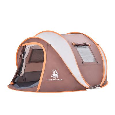 China Diagonal tie type outdoor waterproof camping easy and open automatic 3-4 person qucik tent for sale