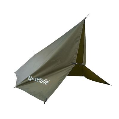 China Diagonal Tethering Type Fishing BBQ 210T Polyester Fabric Waterproof Ultralight Camping Portable Shelter Tent With Sunshade for sale