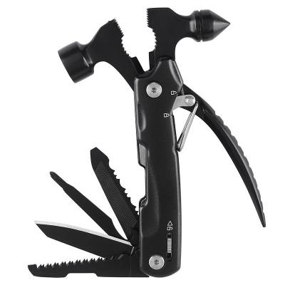 China Stainless Steel Amazon 2021 Hot Selling 14 in 1 Outdoor Camping Survival Kit Multi Function Hammer Tool Emergency Tool Bicycle Hammer Tool for sale