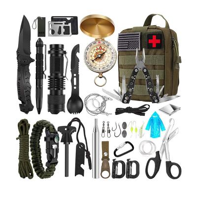 China Outdoor Tools Gift Ideas For Men's Families 32 In 1 Professional Survival Kit Emergency Equipment Tools With Molle Pouch for sale