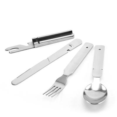 China Ultra Viable Silverware Set Picnic Extra Heavy Duty Cutlery Set Stainless Steel Camping Camping Cutlery for sale