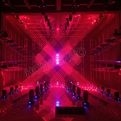 China Theme Park 500mW 8 Eyes Moving Head DMX Projector Red Laser Bar + Beam Laser Light For DJ Disco for sale