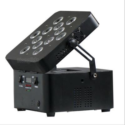 China Wireless Flat Hotel DMX LED Par Can 12 Pcs 18w Battery RGBWA 6in1 UV LED Par Light for sale