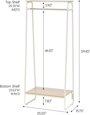 China Expandable Clothes Rack with Shelves, Industrial Pipe Style Rolling Garment Rack, Heavy Duty Clothes Hanging Rack, for sale