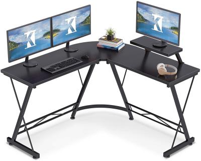 China Durable Home Office Desk with Round Corner Computer Desk with Large Monitor Stand Office Workstation for sale