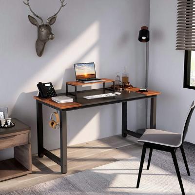 China Adjustable (Height) Black and Espresso Lacquer Computer Desk Modern Design Diy Fancy Wooden Desk for sale