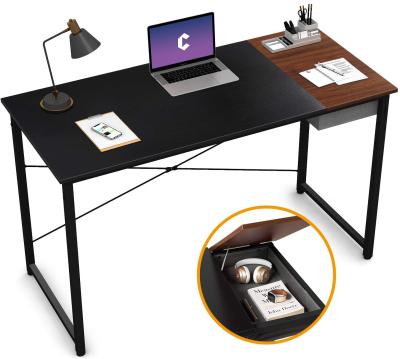 China (Height) Adjustable Home Office Writing Study Laptop Table Modern Simple Style Desk With Drawer Black And White for sale