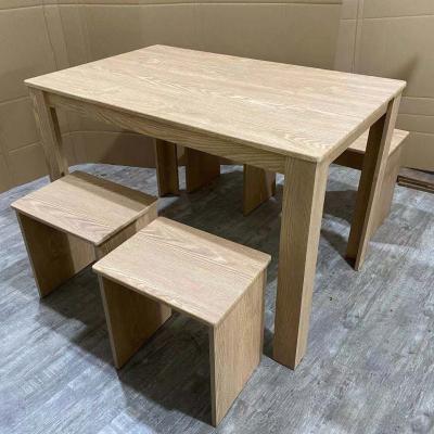 China Traditional Hot Selling Wood Top Wooden Table Dining Set 4 Chairs For Dining Set for sale