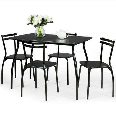 China Dining set set 5 piece wood top and metal frame dining table set with 4 chairs for wholesale for sale