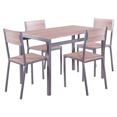 China Dining set 2020 hot sale wood top table metal dining set 4 chairs for dining set for sale