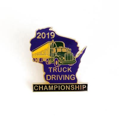 China Global Truck Driving Championship Imitation Hard Enamel Custom Metal Pin Pins for sale