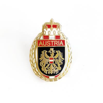 China National Austria Austria Emblem 3d Lapel Pin Badges Custom Metal for sale