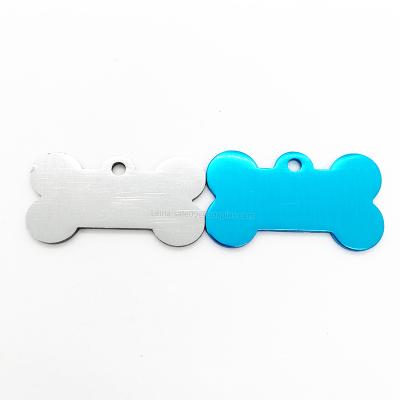 China Lights Dog Tags Pet Name Collar Bone Shape Aluminum Engraved Dog Tag for sale