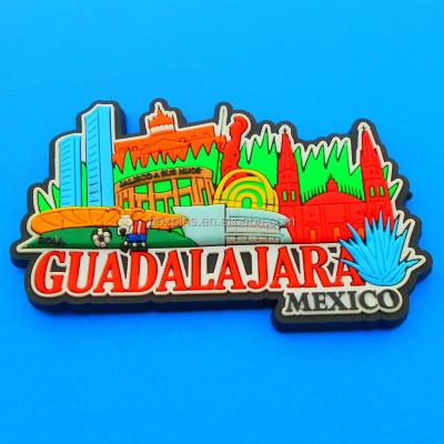 China Guadalajara Mexico PVC Fridge Magnet Gift, Fridge Magnets For Tourist Gifts for sale