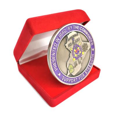 China Middle East Iraq Map Coins Custom Metal Challenge Coins Set WITH Gift Box for sale