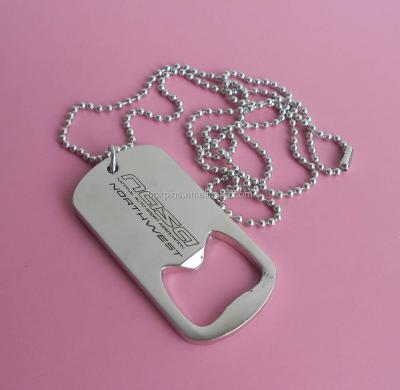 China Viable Stainless Steel Dog Tag Bottle Opener, Custom Logo Bottle Opener for sale