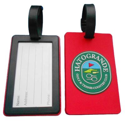 China Promotional VIP Club Official Member Golf Souvenir Gifts Red PVC 3D Waterproof Soft Luggage Tag for sale