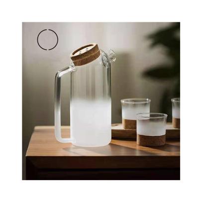 China Superb Quality Viable Cute Glass Water Cheap Bottle With Wooden Lid for sale