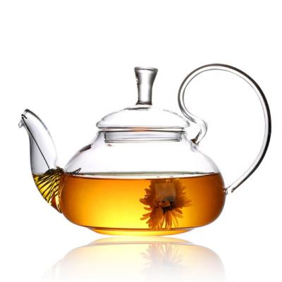 China Factory Wholesale Price Modern Exquisite Japanese Borosilicate Flower Glass Teapot for sale