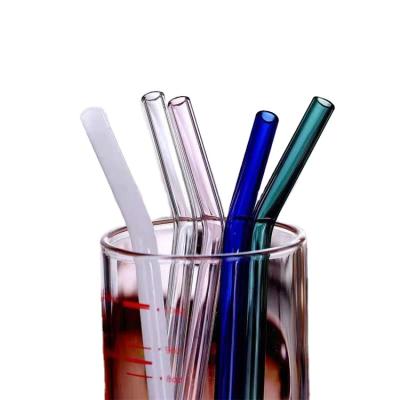 China Competiitve Color Glass Modern Wine Cocktail Price Double Wall Heat Resistant Straw for sale