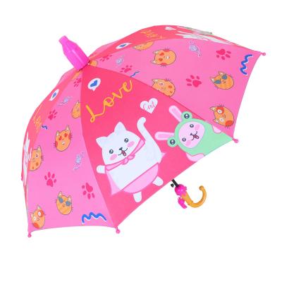 China Cartoon Heat Transfer Printing Kids Cardboard Black Coating Waterproof Umbrella for sale