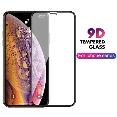 China High Quality 9D Screen Protector Tempered Glass Black Edge For iPhone 12 Pro, Max Pro, Mini for sale