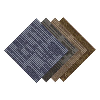 China Discount Slip Proof Commercial Used Interlocking Self Adhesive Modular Carpet Tile Office Karpet Tiles for sale