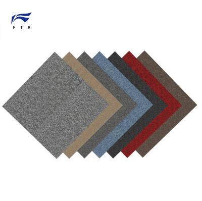 China Slip Proof Fire Retardant Colorful Plain Modular Carpet In Airport Floor Mat Tile for sale