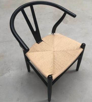 China Weave Seat Wholesale Restaurant Chairs In Black Wood Weave Seat Wishbone Chairs For Dining Room AND Kitchen for sale