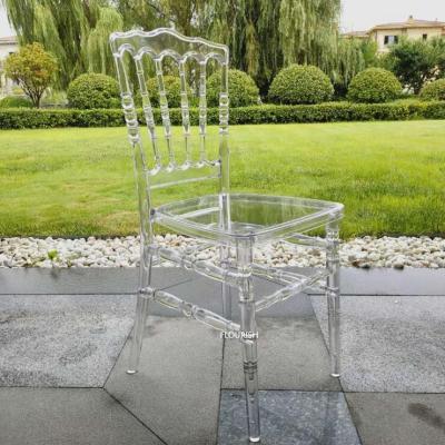 China Transparent Resin Stacking Napoleon Chair Silla For Event Catering Stacking Clear Wedding Banquet Chair for sale