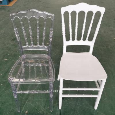 China Stacking Napoleon Chair Acrylic Clear White Waterproof Transparent Wedding Stacking Napoleon Chair For Banquet Outdoor for sale