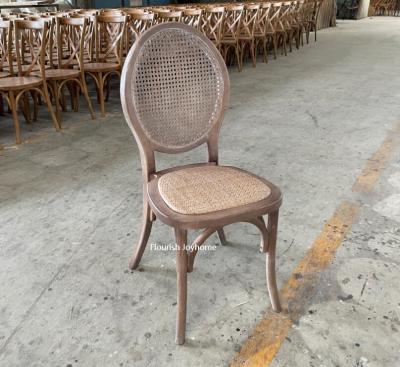 China Farmhouse Style Hotel Stackable Vintage French Banquet Chair Wooden Mediterranean Dining Chairs for sale