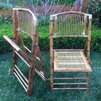 China Modern hot sale factory price bamboo folding chair for wedding events natural bamboo garden chair for sale