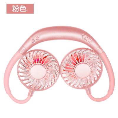 China 2020 New Arrivals Good Quality USB Mini Travel Sports Fan Portable Mini Neck Rechargeable Battery Operated Fan Mini Double Fan for sale