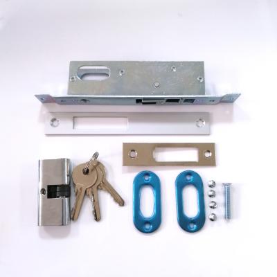 China Sliding door profile hook lock sliding door steel mortise lock with double keys for sale