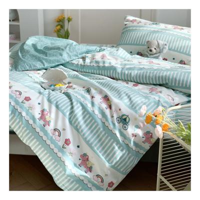 China 100% Set, Nondisposable 3 PCs Cotton Quilt Cover Bed Set Cute Small Size Wholesale Summer Baby Crib Sheets Bedding for sale