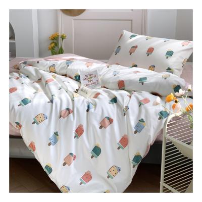 China 100% Customized Set, Nondisposable Summer 3Pcs Cotton Toddler Bed Sheets Bedding Set Small Size Stylish Cartoon Baby Crib Sheets Bed for sale