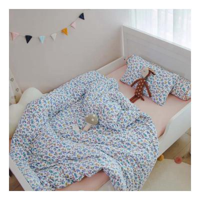 China Nondisposable Wholesale 3 Pcs Cute Summer Printed Princess 100% Cotton Quilt Bedding Set, Designers Small Size Kids Blankets Bed Set for sale