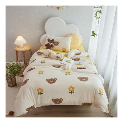 China Custom 3 Pcs Cartoon Nondisposable 100% Cotton Princess Quilt Bed Set, Winter Fluffy Small Size African Children's Comforter Bedding Set for sale