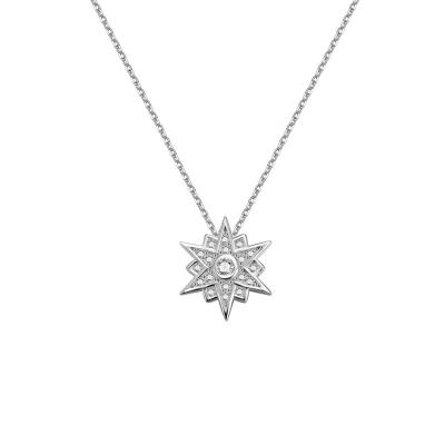 China 2023Souvenir Jewelry Flower Design 925 Sterling Silver Delicate Necklace With Zircon for sale