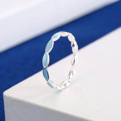 China 925 Sterling Silver 925 new sterling silver rainbow border ring fashion love drop female heart-shaped oil ring for sale