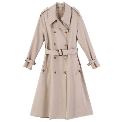 China High Quality Viable Female Casual Double Breasted Bowl Elegant Women Coats Jtfur Long Coat for sale