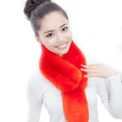 China Daily Winter Fashion Jtfur Faux Fur Scarf Solid Color Women's Daily Warm Fluffy Scarves for sale