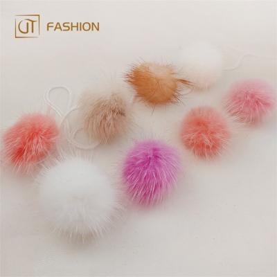 China Fashion\comfortable wholesale colorful pom poms\durable fashion mink fur 3cm pom\comfortable jtfur\china factory real pendant goods for sale