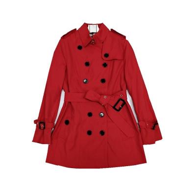 China European Wholesale Breathable Belt Anorak Design JTF Lady Coat Red Ditch Chic Short Coat Women for sale